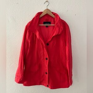 Lands' End Women's Vibrant Red Trench Coat